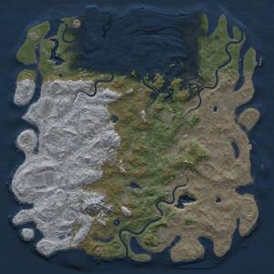 Thumbnail Rust Map: Procedural Map, Size: 6000, Seed: 3424, 17 Monuments