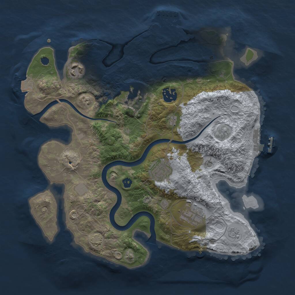 Rust Map: Procedural Map, Size: 3000, Seed: 494921067, 11 Monuments