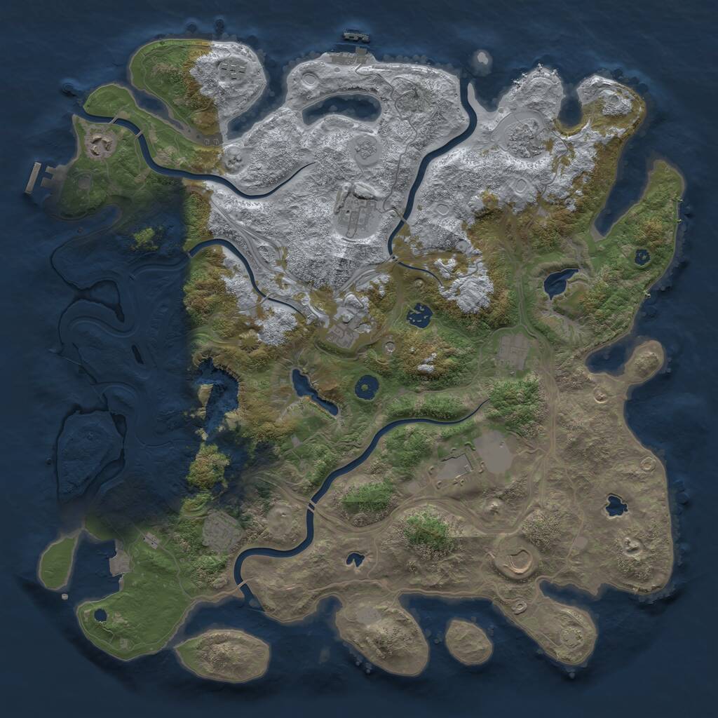Rust Map: Procedural Map, Size: 4500, Seed: 438859006, 16 Monuments