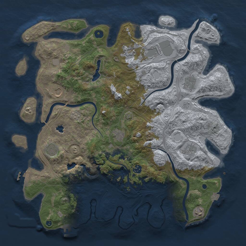 Rust Map: Procedural Map, Size: 4250, Seed: 2079233502, 16 Monuments