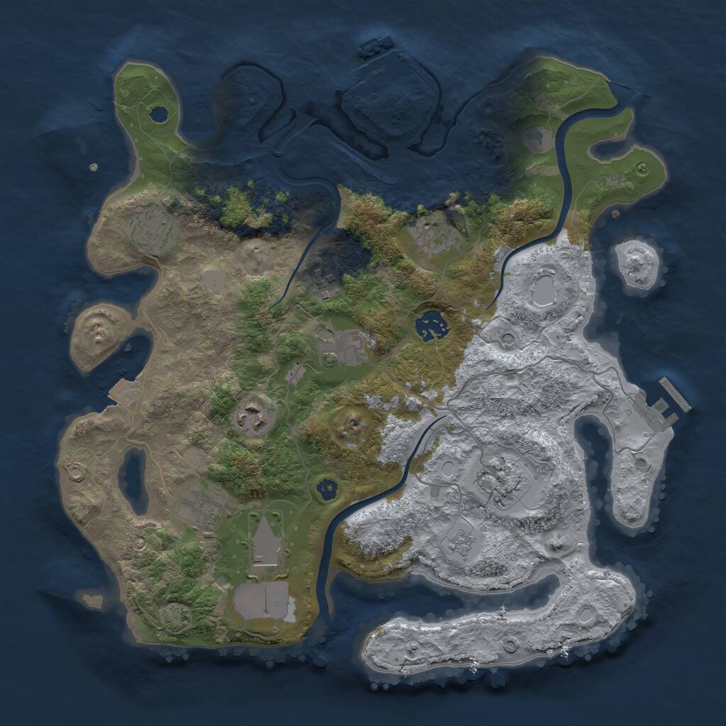 Rust Map: Procedural Map, Size: 3500, Seed: 31245120, 15 Monuments