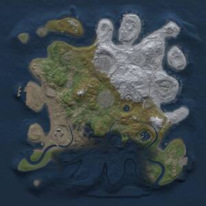 Thumbnail Rust Map: Procedural Map, Size: 3000, Seed: 1242215674, 9 Monuments