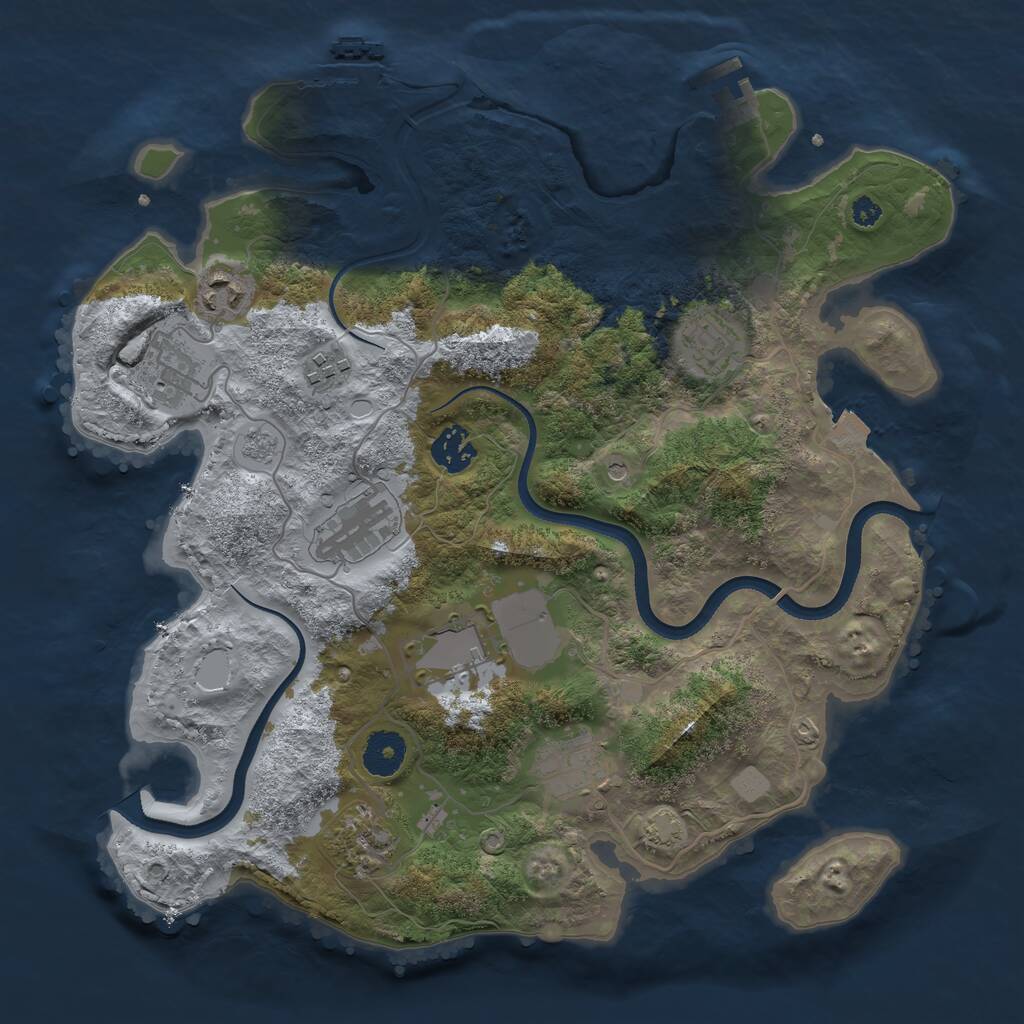 Rust Map: Procedural Map, Size: 3500, Seed: 5678345, 15 Monuments