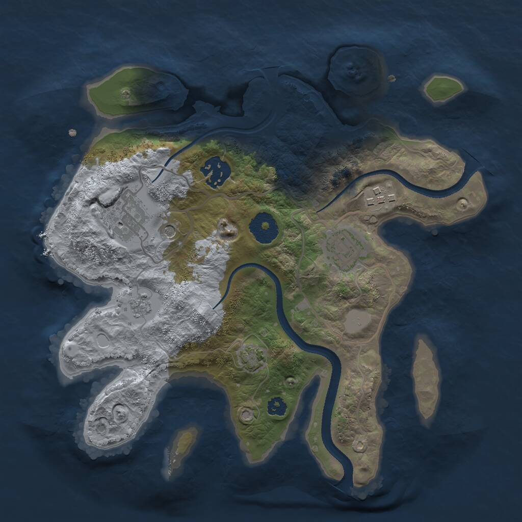 Rust Map: Procedural Map, Size: 2700, Seed: 1763553685, 8 Monuments