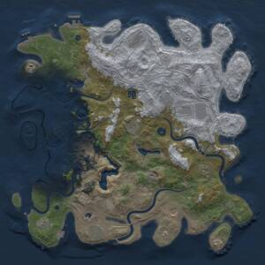 Thumbnail Rust Map: Procedural Map, Size: 4500, Seed: 1145165517, 16 Monuments