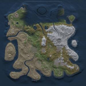 Thumbnail Rust Map: Procedural Map, Size: 3500, Seed: 17597934, 14 Monuments