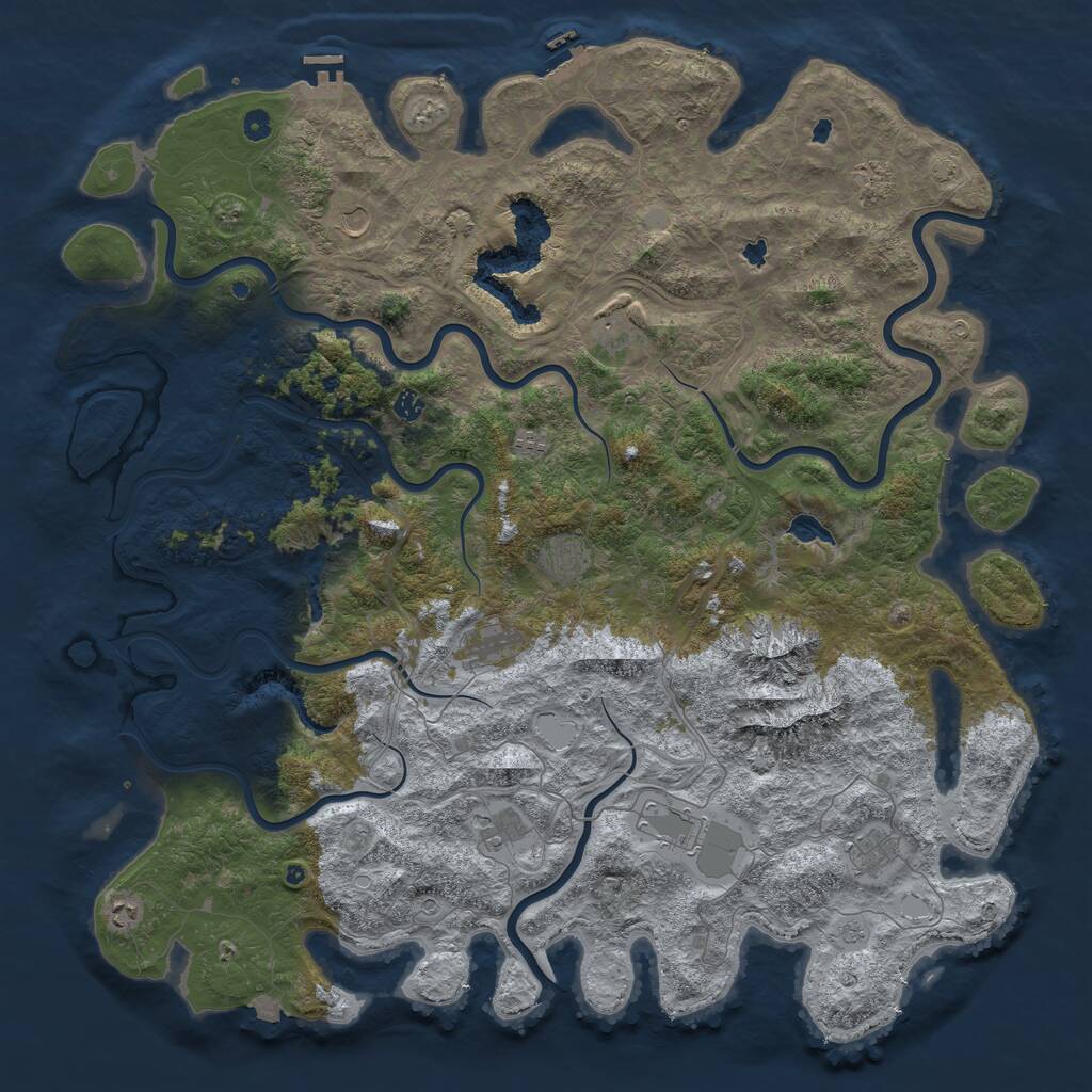 Rust Map: Procedural Map, Size: 5500, Seed: 1173614310, 17 Monuments