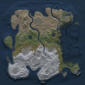 Thumbnail Rust Map: Procedural Map, Size: 3500, Seed: 300150, 16 Monuments