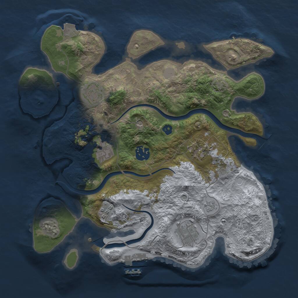 Rust Map: Procedural Map, Size: 3000, Seed: 14706, 11 Monuments