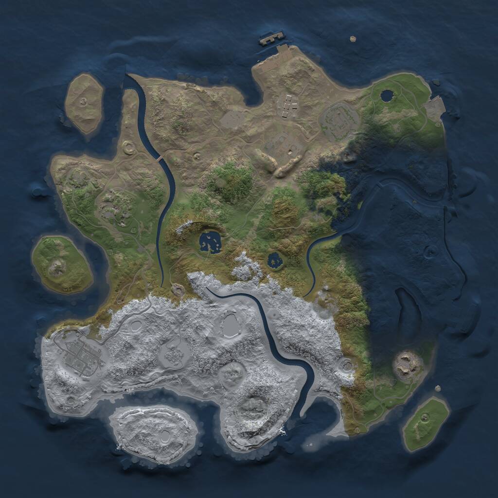 Rust Map: Procedural Map, Size: 3250, Seed: 70617778, 13 Monuments