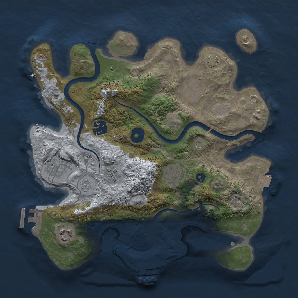 Rust Map: Procedural Map, Size: 3000, Seed: 185760291, 12 Monuments