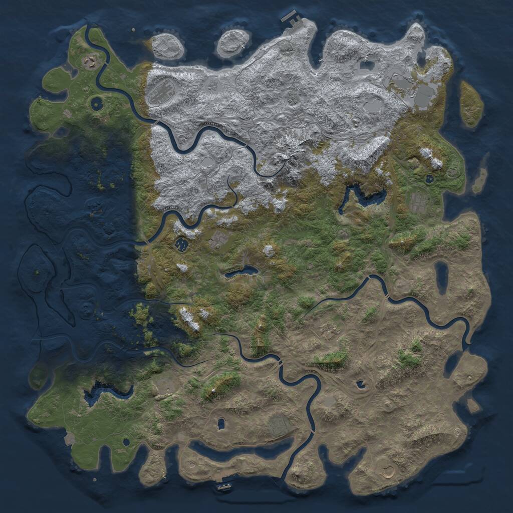 Rust Map: Procedural Map, Size: 6000, Seed: 18564782, 17 Monuments