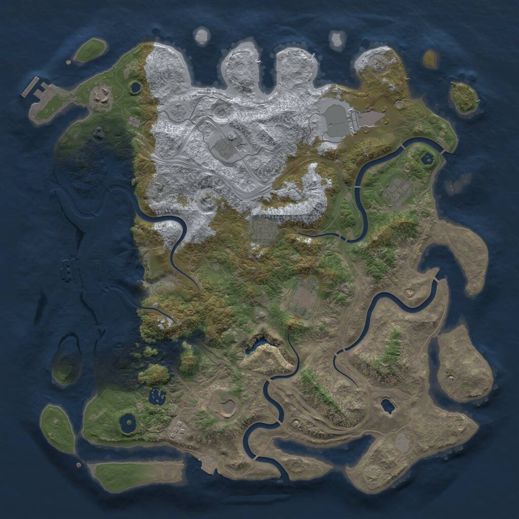 Rust Map: Procedural Map, Size: 4300, Seed: 400458, 15 Monuments