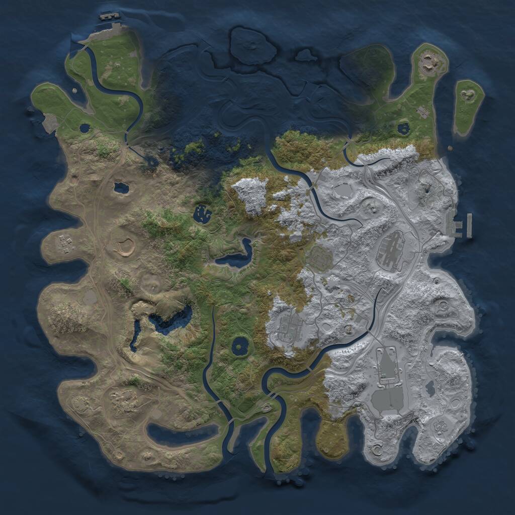 Rust Map: Procedural Map, Size: 4250, Seed: 372674640, 15 Monuments