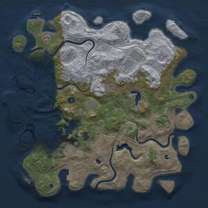Thumbnail Rust Map: Procedural Map, Size: 4510, Seed: 1, 16 Monuments