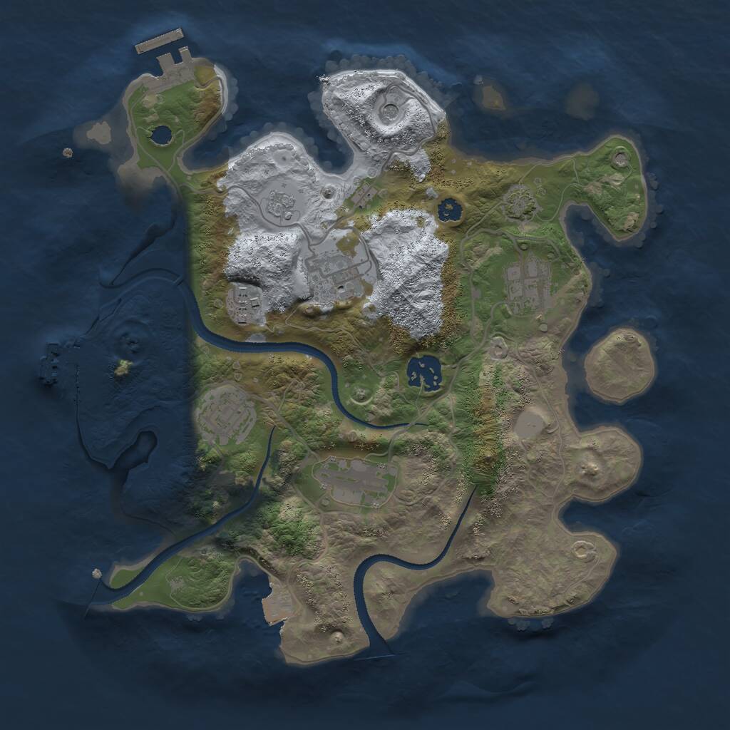Rust Map: Procedural Map, Size: 3000, Seed: 452698150, 12 Monuments