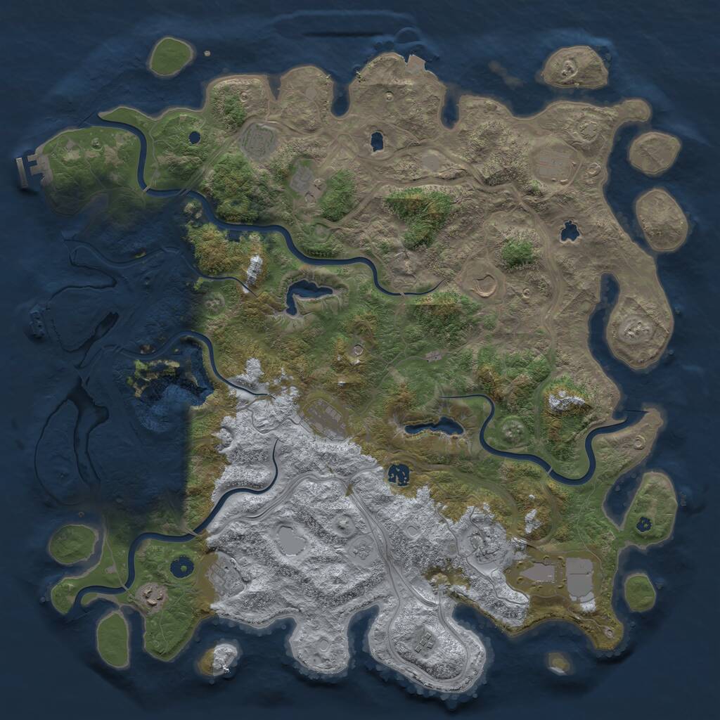 Rust Map: Procedural Map, Size: 4856, Seed: 8675309, 17 Monuments