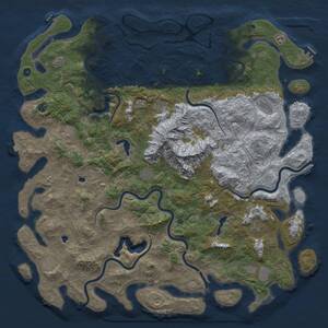 Thumbnail Rust Map: Procedural Map, Size: 6000, Seed: 635142896, 17 Monuments
