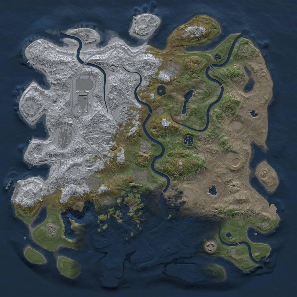 Rust Map: Procedural Map, Size: 4500, Seed: 296672116, 17 Monuments