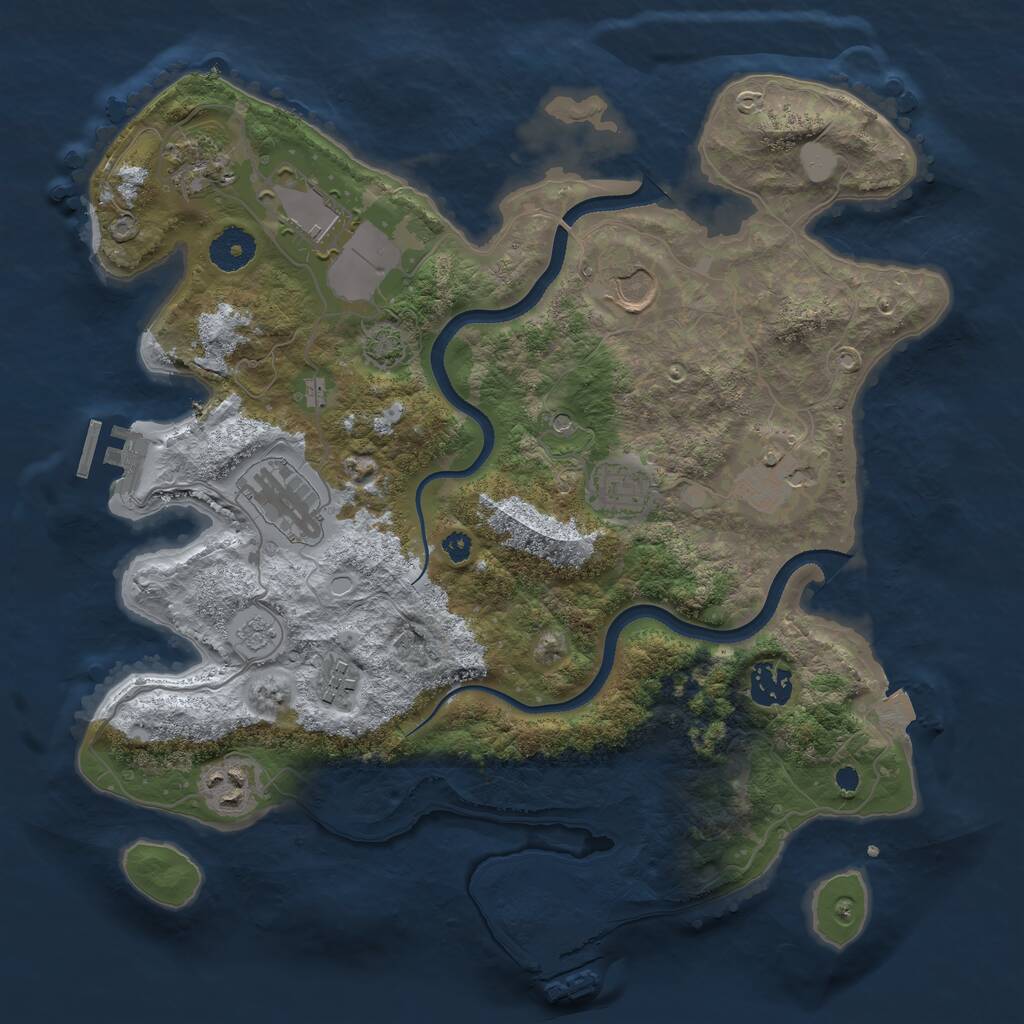 Rust Map: Procedural Map, Size: 3500, Seed: 1363994152, 15 Monuments
