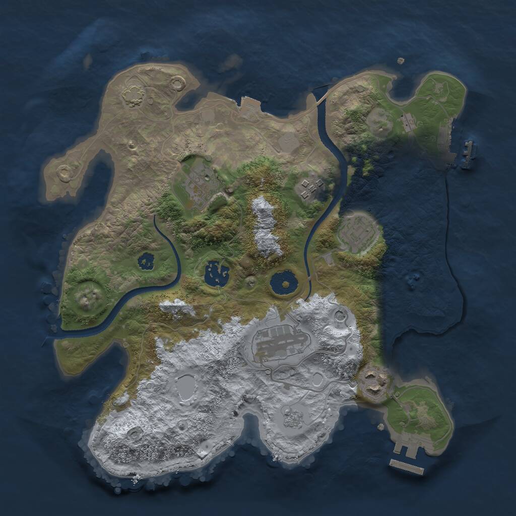 Rust Map: Procedural Map, Size: 3000, Seed: 352348, 12 Monuments