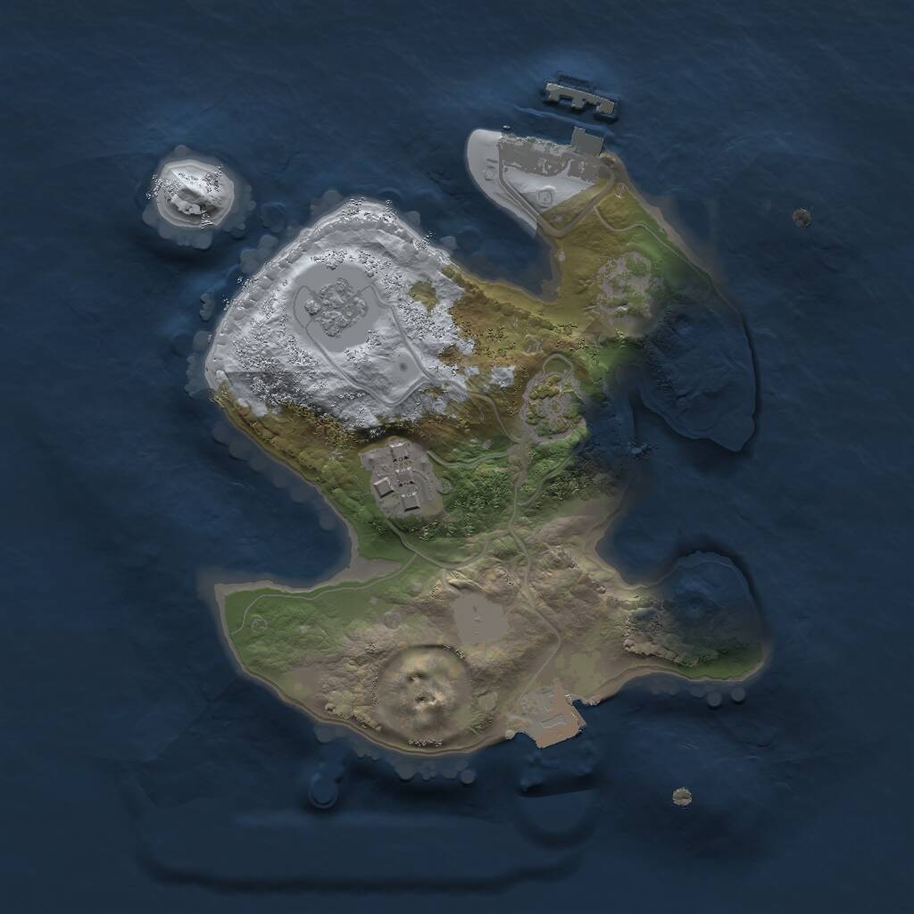 Rust Map: Procedural Map, Size: 2000, Seed: 88223724, 5 Monuments