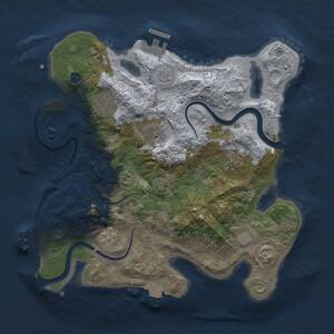 Thumbnail Rust Map: Procedural Map, Size: 3000, Seed: 1829116081, 10 Monuments