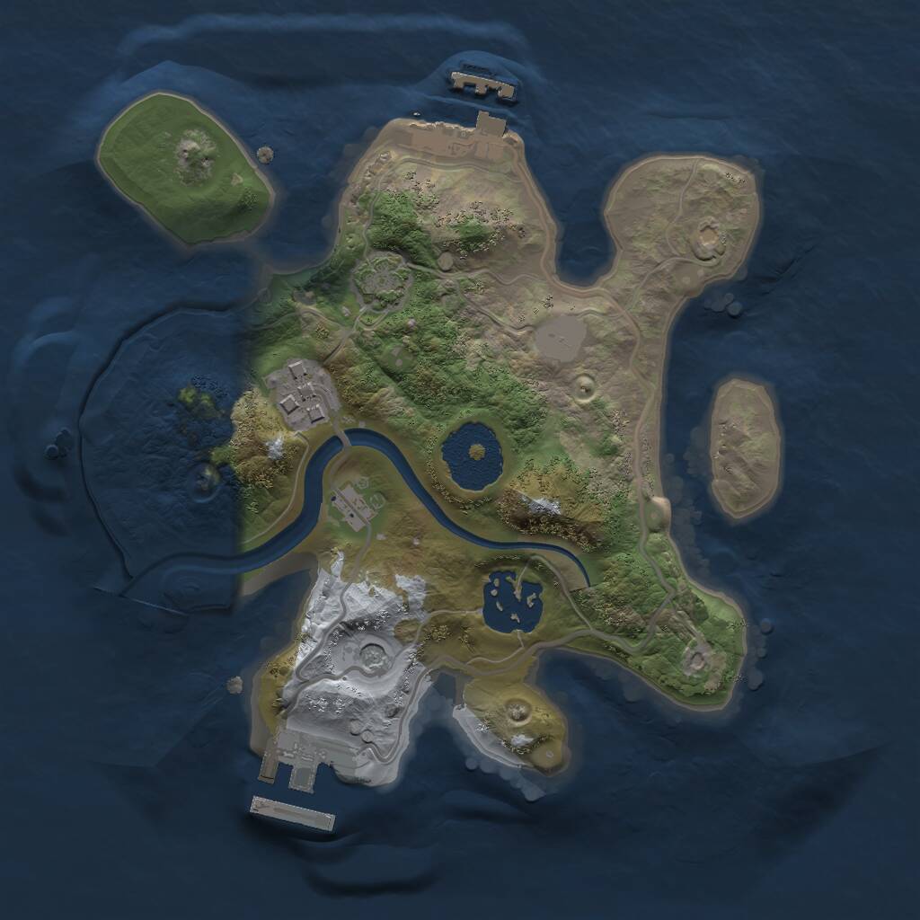 Rust Map: Procedural Map, Size: 2200, Seed: 543625, 7 Monuments