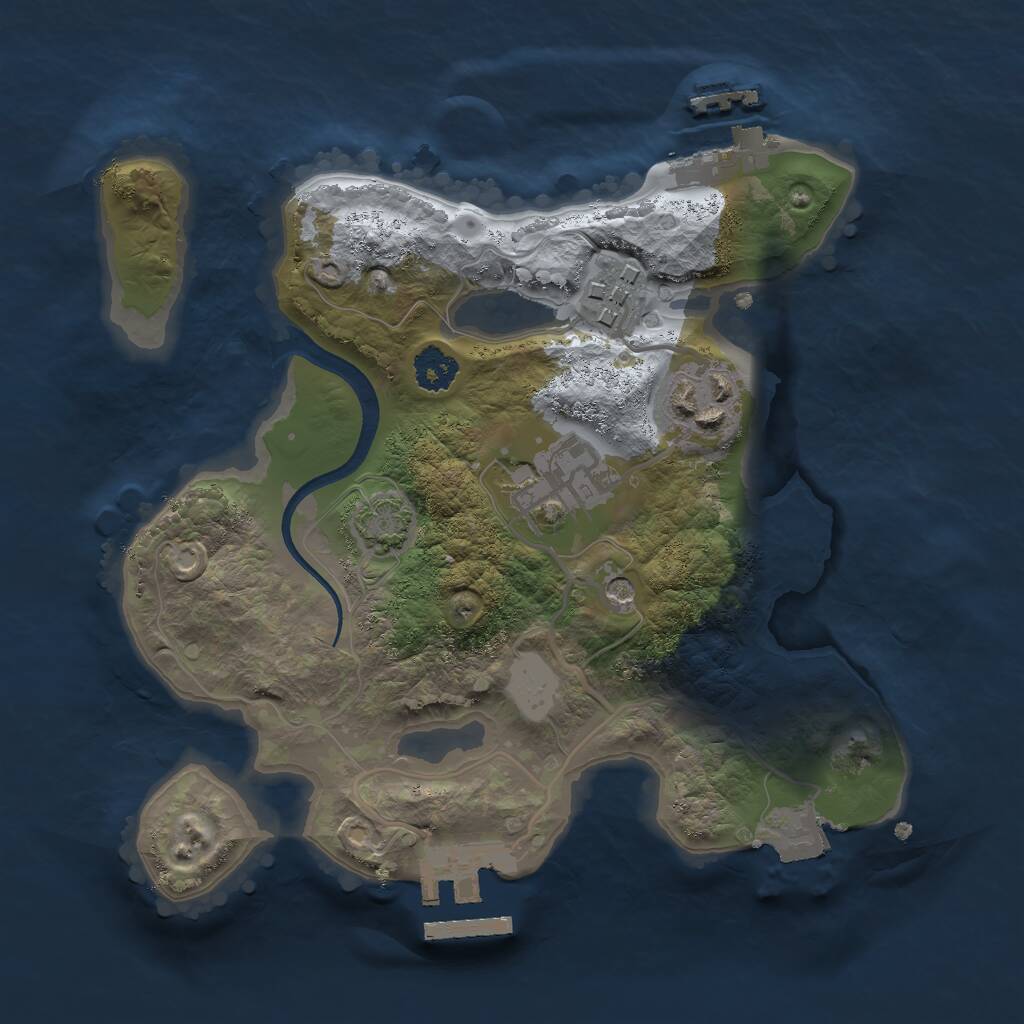 Rust Map: Procedural Map, Size: 2345, Seed: 77677, 8 Monuments