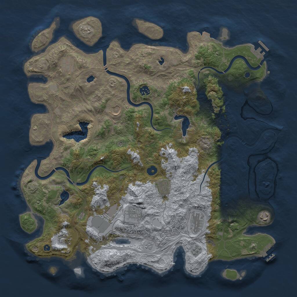 Rust Map: Procedural Map, Size: 4500, Seed: 103063745, 16 Monuments
