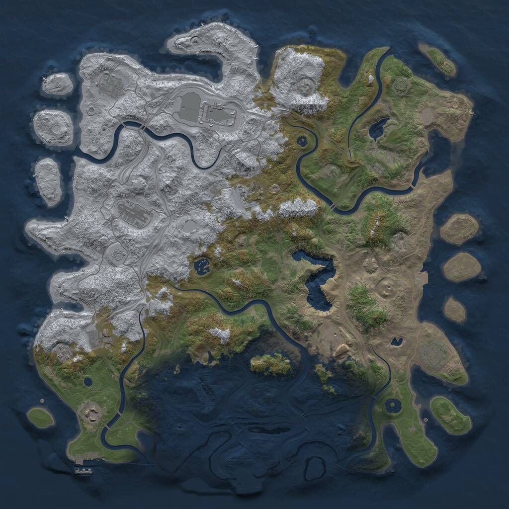 Rust Map: Procedural Map, Size: 4750, Seed: 7463743, 16 Monuments