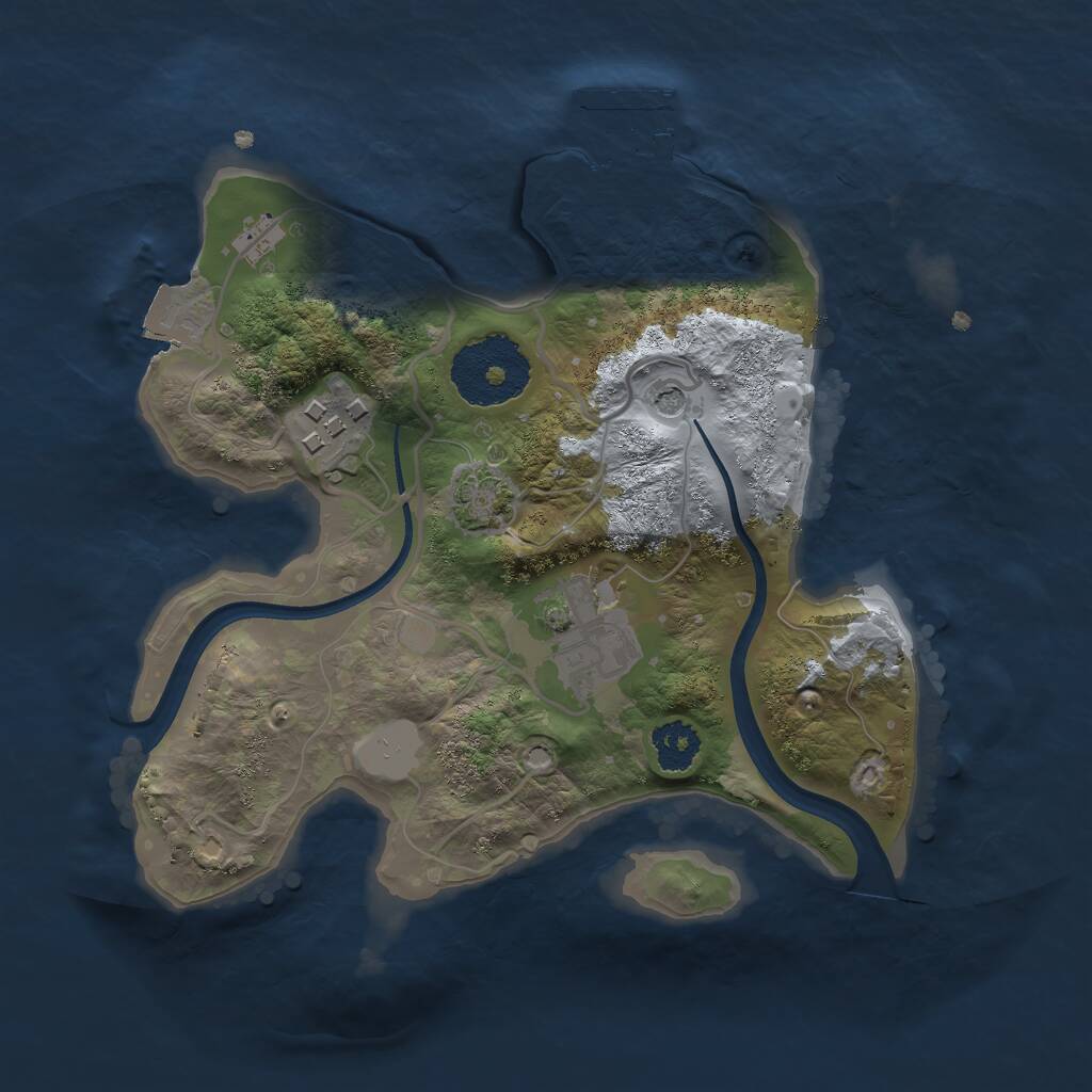 Rust Map: Procedural Map, Size: 2250, Seed: 20232025, 6 Monuments