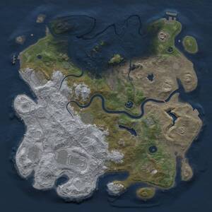 Thumbnail Rust Map: Procedural Map, Size: 4000, Seed: 1606642567, 15 Monuments