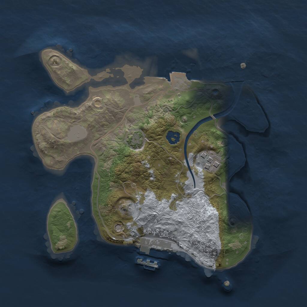 Rust Map: Procedural Map, Size: 2200, Seed: 116985889, 4 Monuments