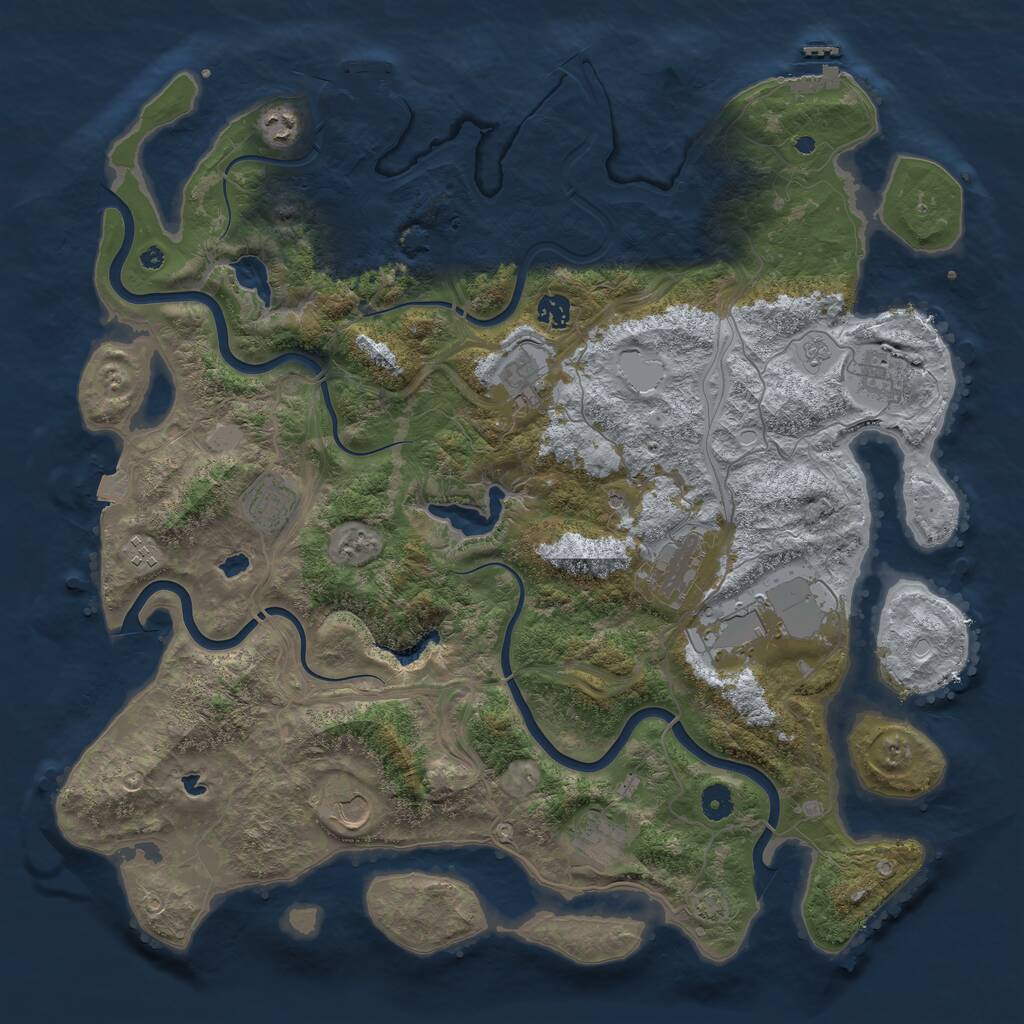 Rust Map: Procedural Map, Size: 4500, Seed: 163487486, 16 Monuments