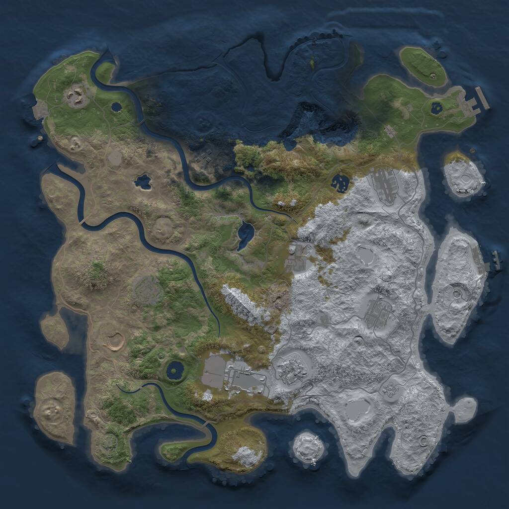 Rust Map: Procedural Map, Size: 4200, Seed: 1284868262, 16 Monuments