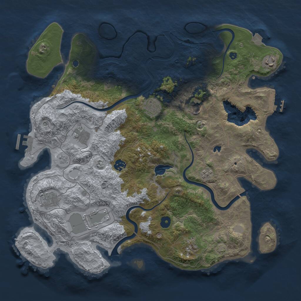 Rust Map: Procedural Map, Size: 4000, Seed: 2077904056, 15 Monuments