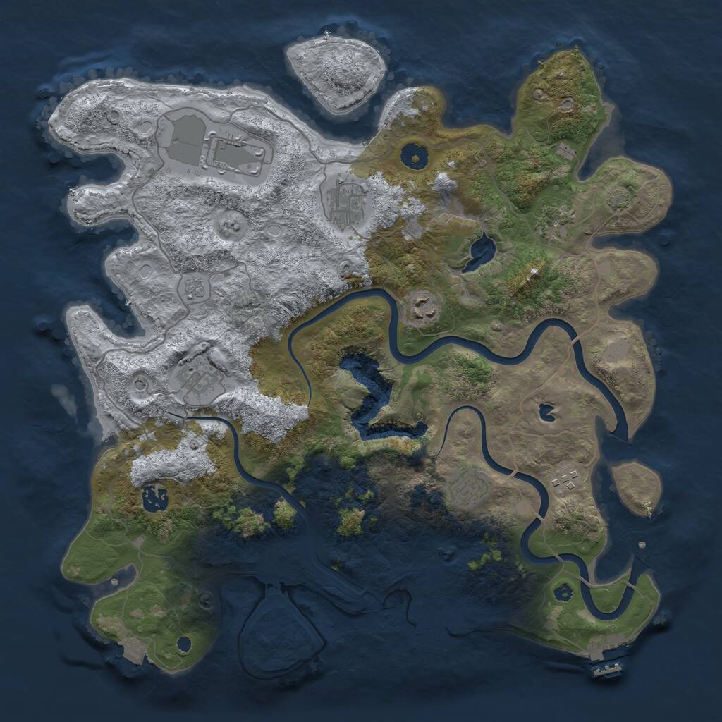 Rust Map: Procedural Map, Size: 4000, Seed: 7534, 14 Monuments