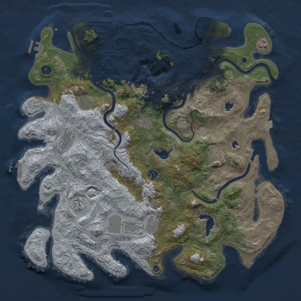 Rust Map: Procedural Map, Size: 4600, Seed: 1639885995, 17 Monuments