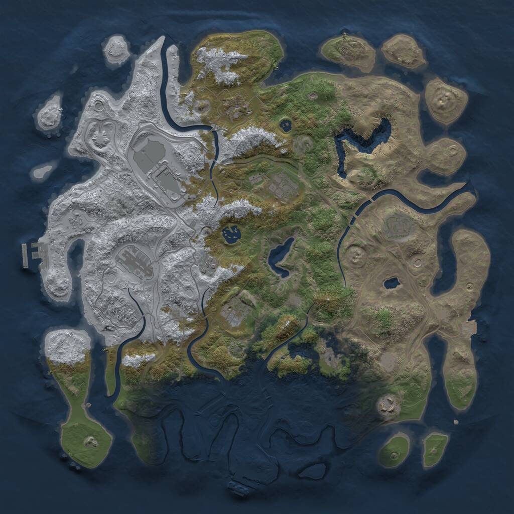 Rust Map: Procedural Map, Size: 4250, Seed: 1973072069, 16 Monuments