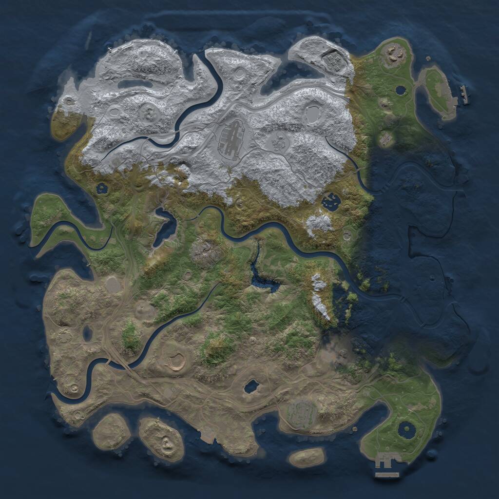 Rust Map: Procedural Map, Size: 4250, Seed: 686211776, 13 Monuments