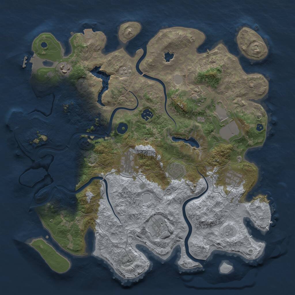 Rust Map: Procedural Map, Size: 4000, Seed: 83763637, 15 Monuments