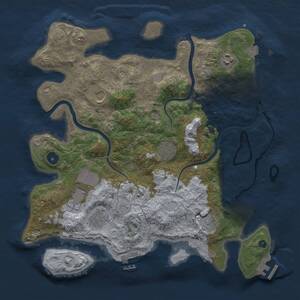 Thumbnail Rust Map: Procedural Map, Size: 3750, Seed: 897077477, 13 Monuments