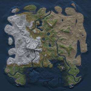 Thumbnail Rust Map: Procedural Map, Size: 5000, Seed: 2114657857, 15 Monuments