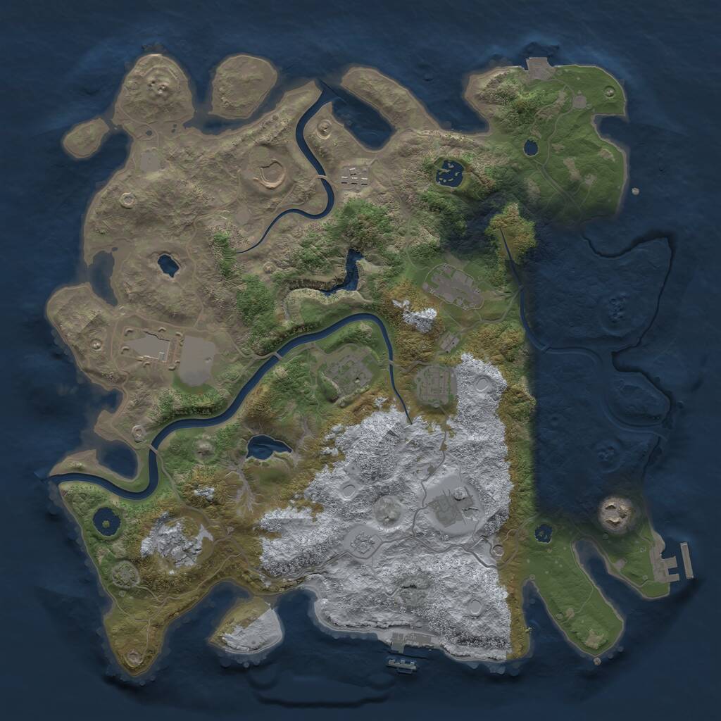 Rust Map: Procedural Map, Size: 4000, Seed: 362545733, 16 Monuments