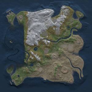 Thumbnail Rust Map: Procedural Map, Size: 3750, Seed: 543271177, 16 Monuments