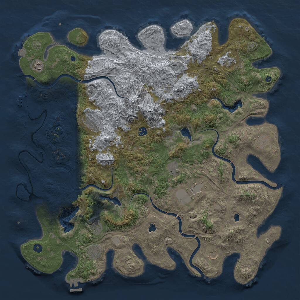 Rust Map: Procedural Map, Size: 5000, Seed: 47892, 17 Monuments
