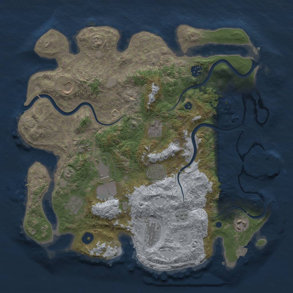 Rust Map: Procedural Map, Size: 3800, Seed: 1331288579, 15 Monuments