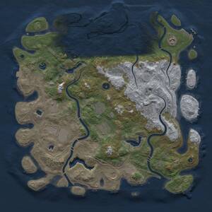 Thumbnail Rust Map: Procedural Map, Size: 4500, Seed: 657164536, 16 Monuments