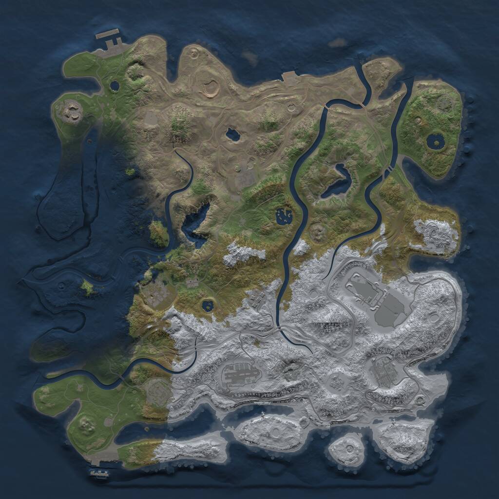 Rust Map: Procedural Map, Size: 4250, Seed: 321207036, 16 Monuments